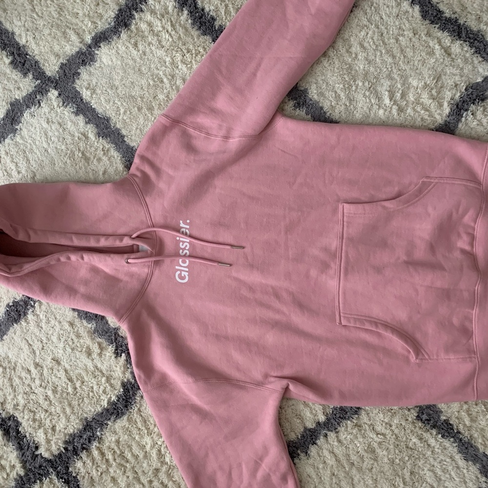 Small glossier pink hoodie